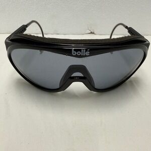 Bolle Sunglasses Unisex Black Chronoshield Vintage Shield Wrap Sport Glasses